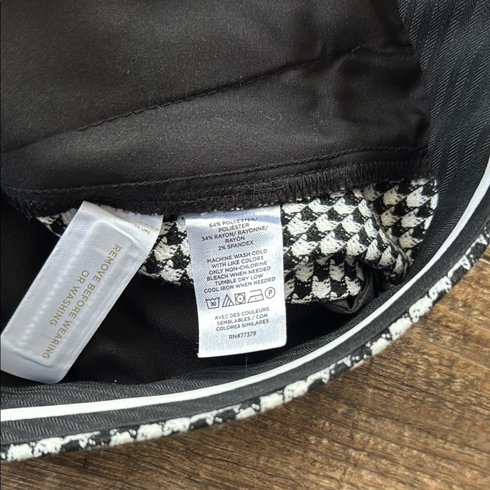 ANN TAYLOR Black and White Checkered Cuffed Trousers - Picture 7 of 7